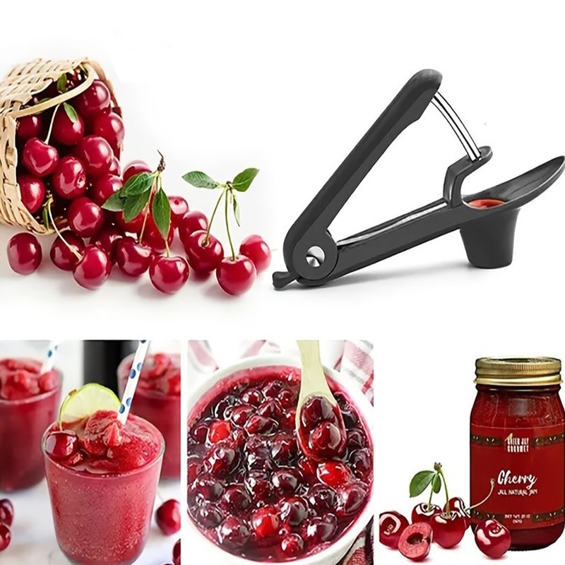 QuickPit Cherry Pitter & Jujube Corer Tool for Fast Fruit Seed Removal