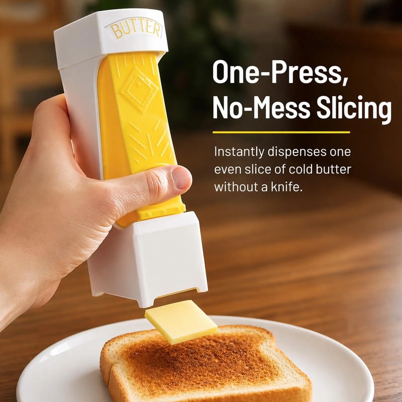 ButterEase Precision Butter Slicer Dispenser for Perfect Portions and Mess Free Spreading