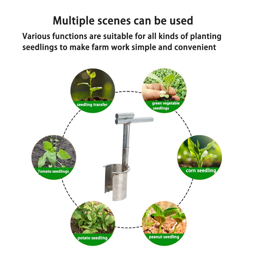 Stainless Steel Seedling Transplanter Tool For Vegetable Garden Planting 5