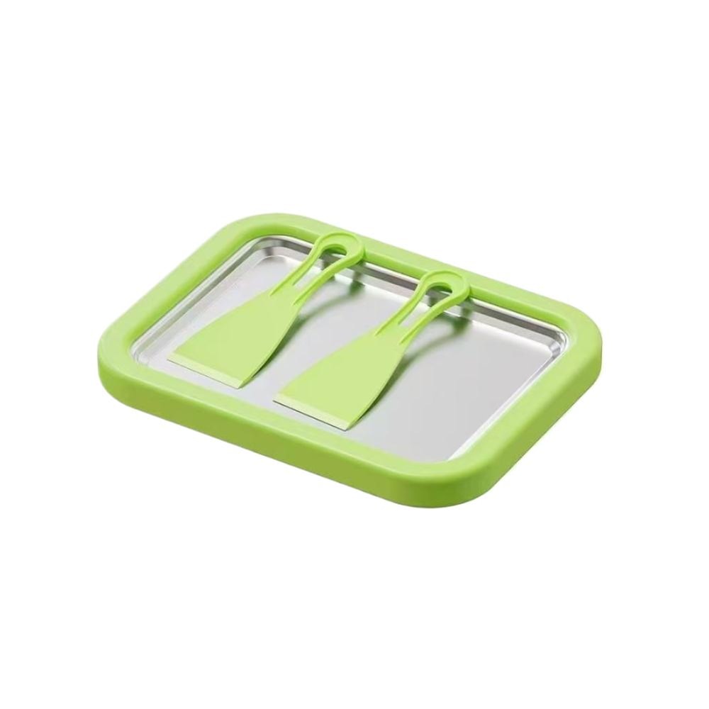 Instant Rolled Ice Cream Maker Cold Plate Kit with Scrapers for DIY Frozen Yogurt & Sorbet