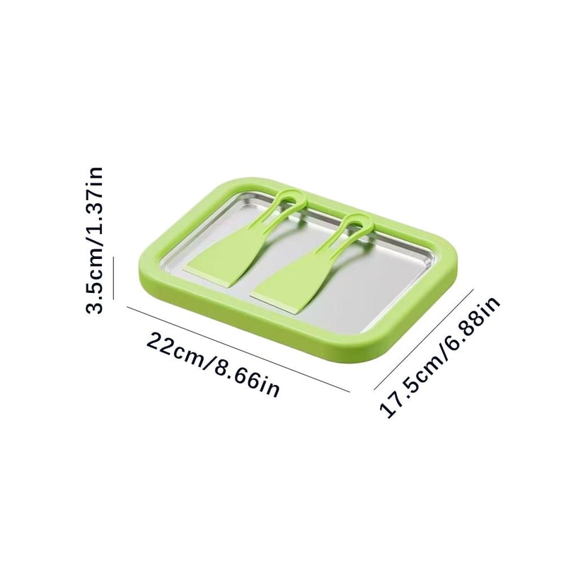 Instant Rolled Ice Cream Maker Cold Plate Kit with Scrapers for DIY Frozen Yogurt & Sorbet