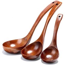 Handmade Wooden Serving Spoon Ladle for Kitchen & Restaurant - Large Natural Wood Soup Utensil, Perfect for Porridge