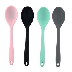 1Pcs Multi-Purpose Stirring Spoon: Silicone/Wooden Soup Spoon for Household Cooking Utensils - Kitchen Accessories