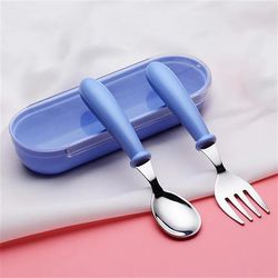 2024 baby gadgets: stainless steel toddler dinnerware cutlery - cartoon infant food feeding spoon fork & children's tabl