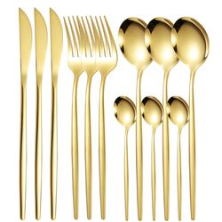 12pc Stainless Steel Cutlery Set: Portugal Steak Knife, Fork, Dessert Spoon, Coffee Spoon