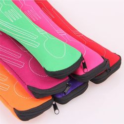 washable tableware bag with zipper: portable cutlery kit for travel, camping, household dinners - convenient pouch