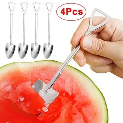 stainless steel shovel spoon set for coffee, tea, ice cream, dessert - creative kitchen tableware cutlery