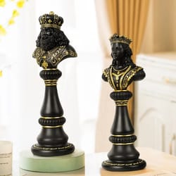 resin chess decoration collection: king, knight, queen - home & office desktop accessories