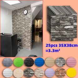 25pcs 3D Wall Stickers: Self-Adhesive Wallpaper Panel for Home Decor - Living Room, Bedroom, Bathroom, Kitchen House Dec