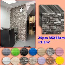 25pcs 3d wall stickers: self-adhesive wallpaper panel for home decor - living room, bedroom, bathroom, kitchen house dec