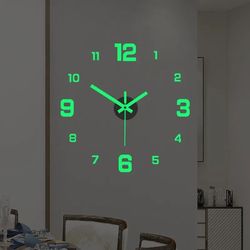 3D Luminous Wall Clock: Frameless Acrylic DIY Digital Clock Stickers for Living Room, Bedroom, Office Wall Decor