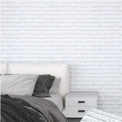 2m 3D Soft Foam Brick Wallpaper Sticker Roll | DIY Self-Adhesive Home Decor for Living Room, Kitchen, Bathroom
