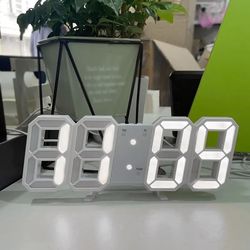 Luminous 3D LED Digital Wall Clock - Multifunctional USB Plug-in Electronic Clock for Home Decoration