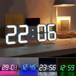 3D Digital Wall Clock: Glow Night Mode, Adjustable Electronic Watch for Home Decoration - LED Clock for Living Room, Gar