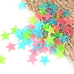 Luminous Glow in the Dark Stars Wall Stickers - 100Pcs/Set for Kids Baby Room Decoration, Colorful DIY Decor Mural