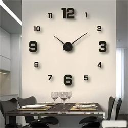 40cm Frameless Modern 3D Wall Clock Mirror Stickers | DIY Clock for Home, Office, Hotel, School Decoration