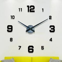 Large Digital Wall Clock: Acrylic Mirror Sticker Decoration for Living Room, Bedroom - Decorative Clocks