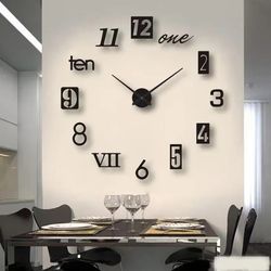 2022 New 3D Roman Numeral Acrylic Mirror Wall Clock Sticker: DIY Fashion Quartz Clock for Home Decoration in Living Room