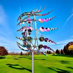 magical kinetic metal windmill spinner: unique outdoor decoration