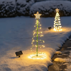 solar outdoor christmas tree lights: led ground lamp string for garden decor - waterproof ip65 star lanterns