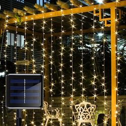 3M Solar Curtain Light: Outdoor Waterproof Fairy String Lights for Garden, Wedding, Party Decor