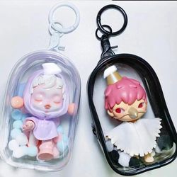 Transparent Jewelry Organizer: Cute Doll Bag with Keychain, Dustproof Case