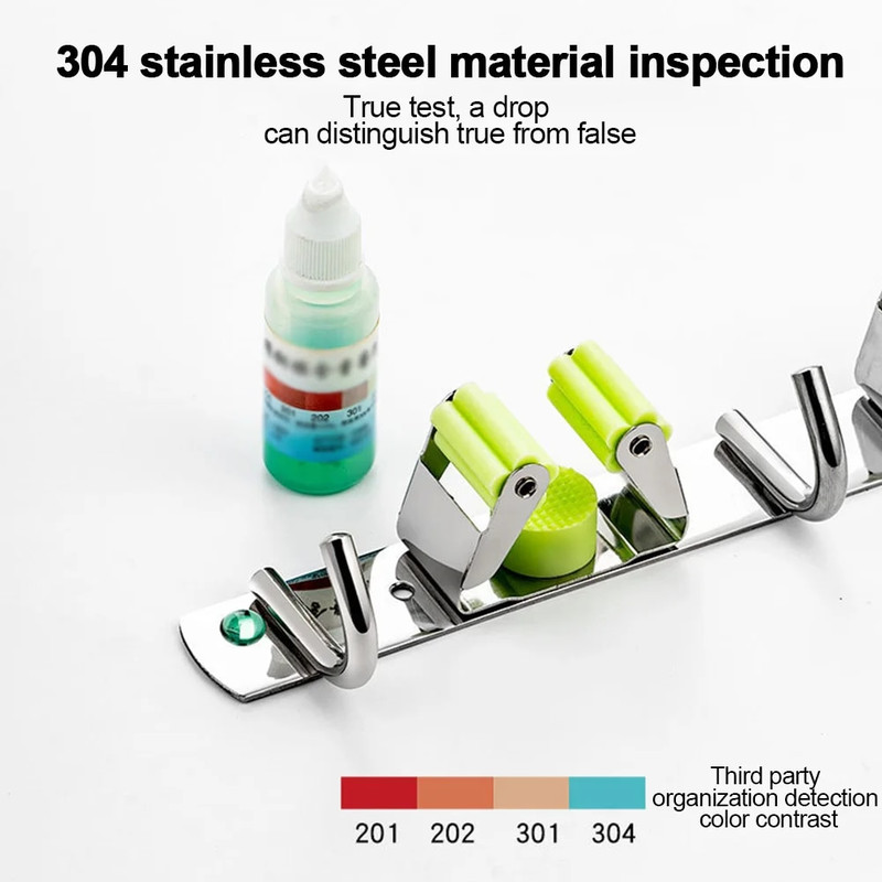 pVsrBroomHookHolderWallMountMopOrganizerHolderStainlessSteelStorageHookKitchenBathroom