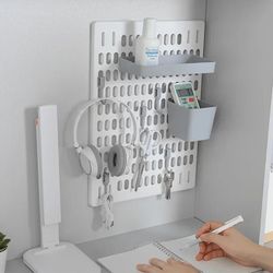 Versatile Home Storage Accessories: Hole Board Wall Shelf Hooks & Self-Adhesive Storage Rack Organizer