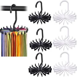rotating hook holder rack: space-saving tie belt & scarf organizer for closet