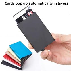 RFID Card Holder: Slim Aluminum Wallet for Automatic Pop-Up ID Credit Cards