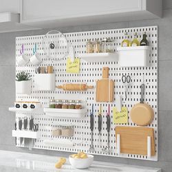 Nordic Style DIY Pegboard Accessories Hanging Shelf: Organize Crafts Without Punching Holes