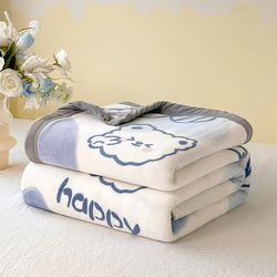 YanYangTian Winter Autumn Plaid Blanket: Cozy Plush Bedspread for Kids 150x230 - Soft Warmth for Comfortable Sleep