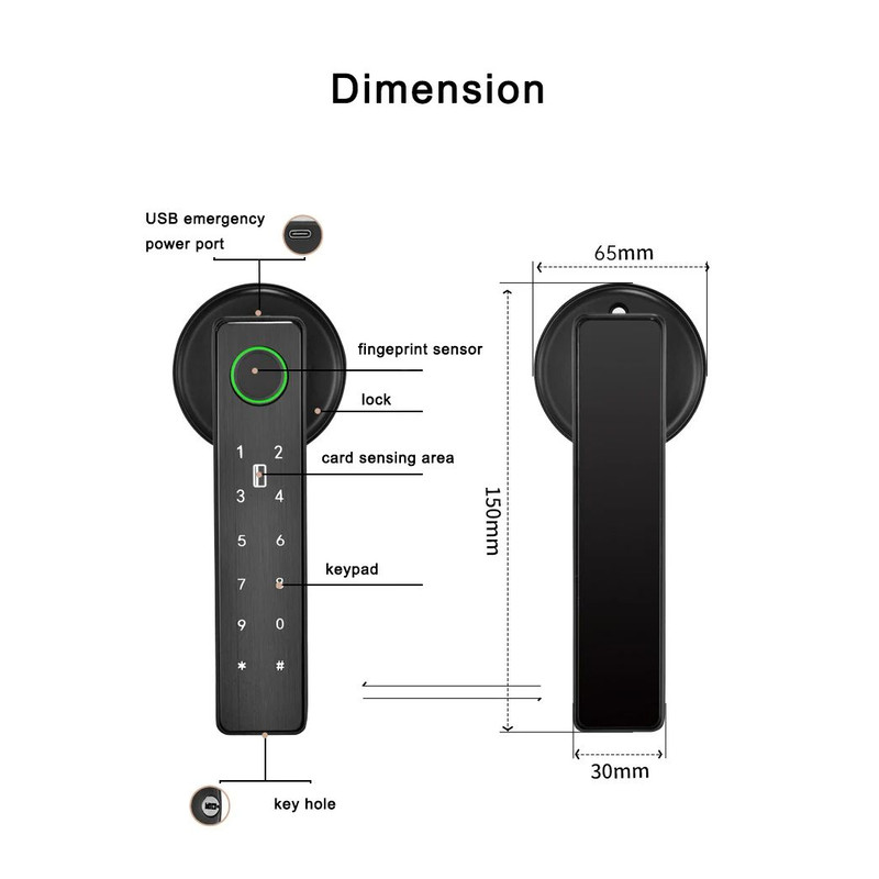 WiFi Remote Control Smart Fingerprint Lock For Indoor Wooden  Metal Doors 14