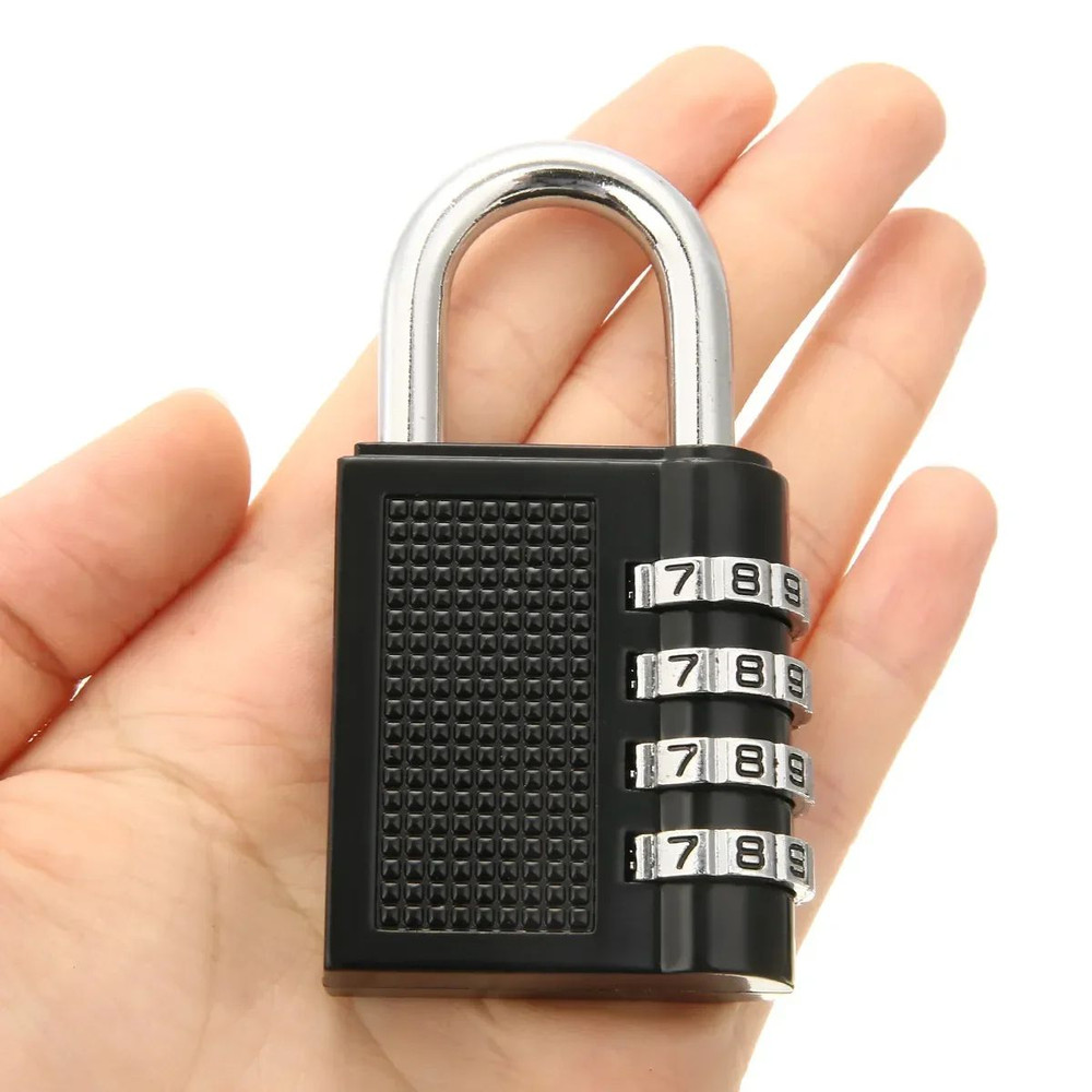 4Digit Password Padlock With Long Shackle Secure Gym Locker School Locker  Fence Gate Lock 1