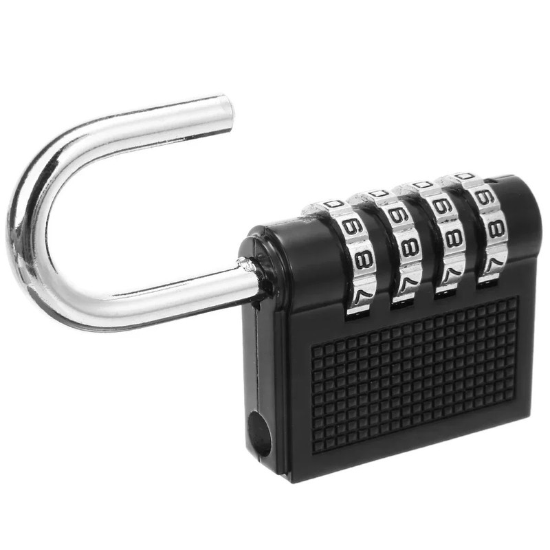 4Digit Password Padlock With Long Shackle Secure Gym Locker School Locker  Fence Gate Lock 8