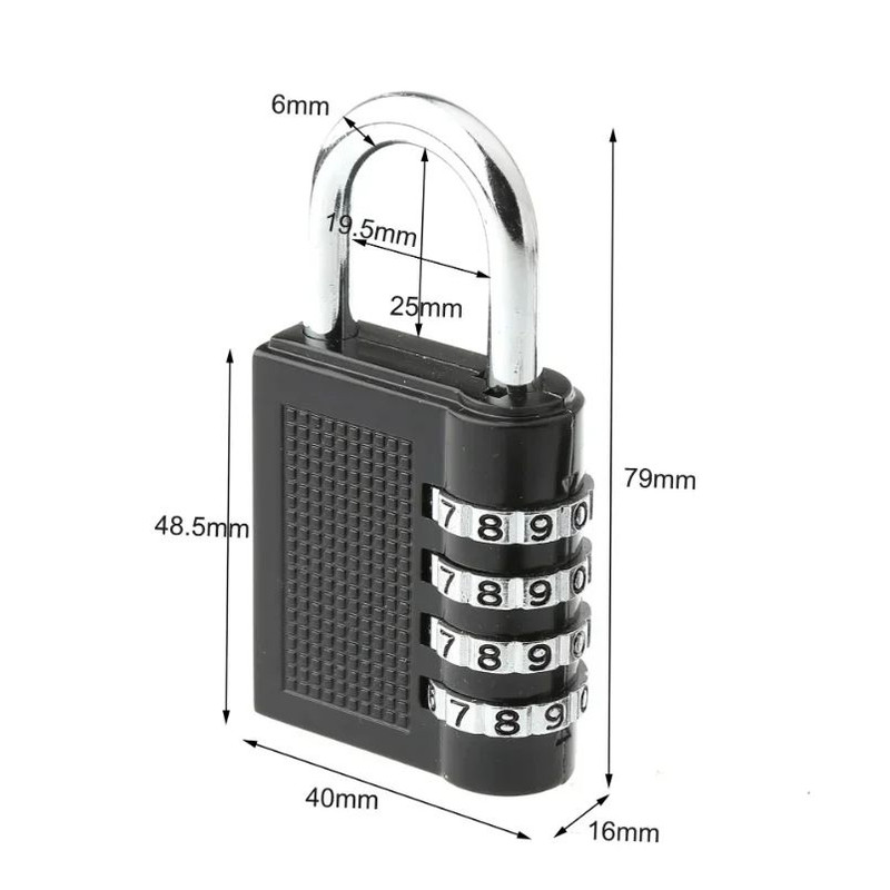 4Digit Password Padlock With Long Shackle Secure Gym Locker School Locker  Fence Gate Lock 10