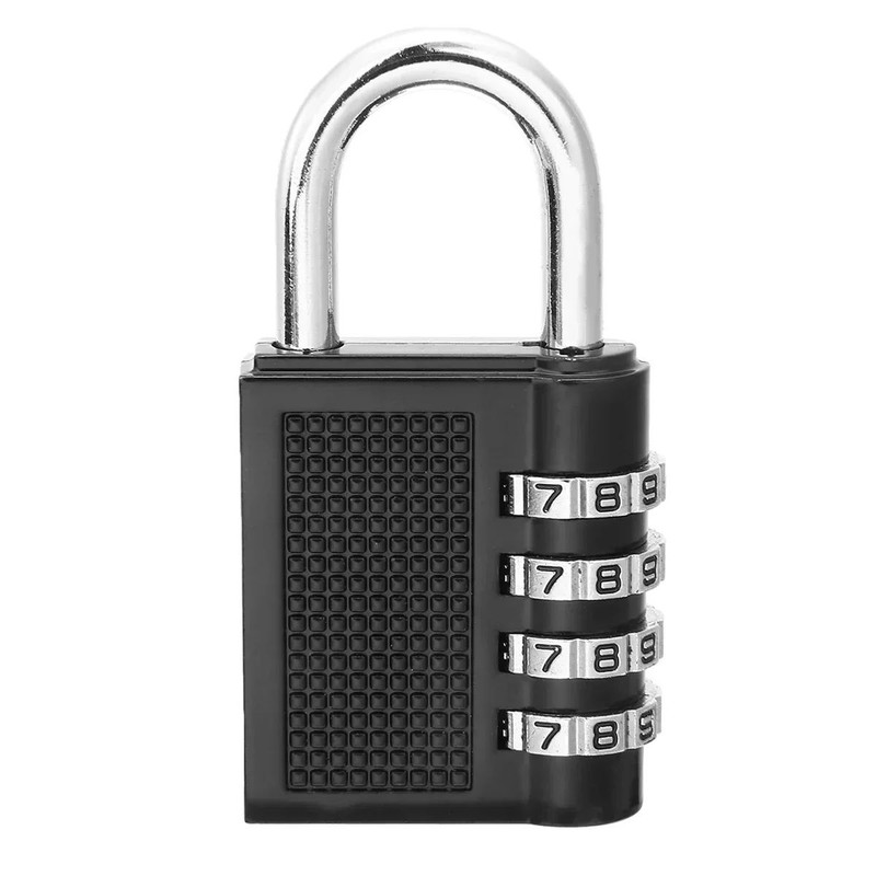 4Digit Password Padlock With Long Shackle Secure Gym Locker School Locker  Fence Gate Lock 11