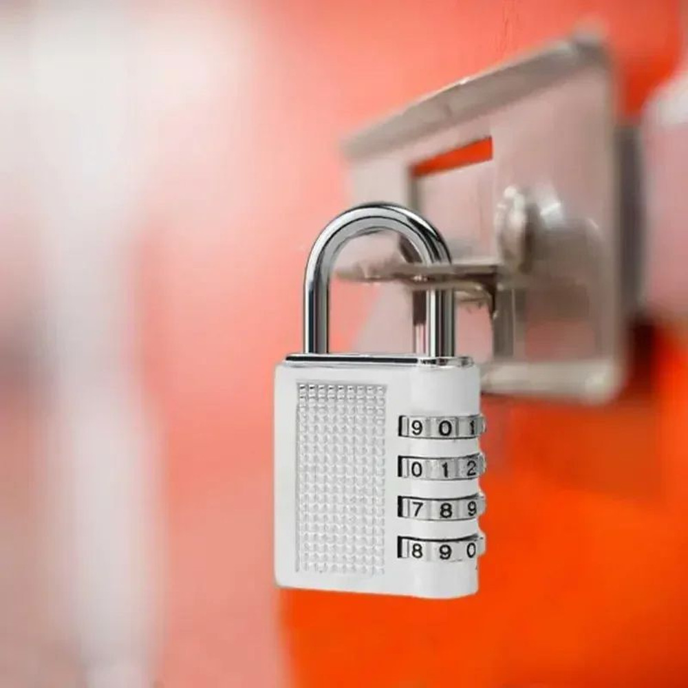 4Digit Password Padlock With Long Shackle Secure Gym Locker School Locker  Fence Gate Lock 0