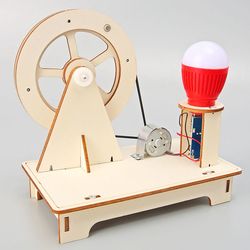 diy hand-cranked generator, physics experiment kit for kids, stem learning & technology toy