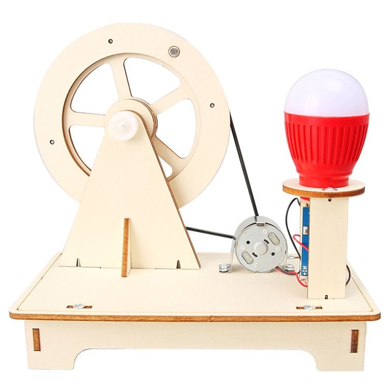 DIY HandCranked Generator Physics Experiment Kit For Kids STEM Learning Technology Toy 5