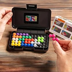 3d pyramid bead puzzle game,120 challenges brain teaser for kids, montessori learning toy