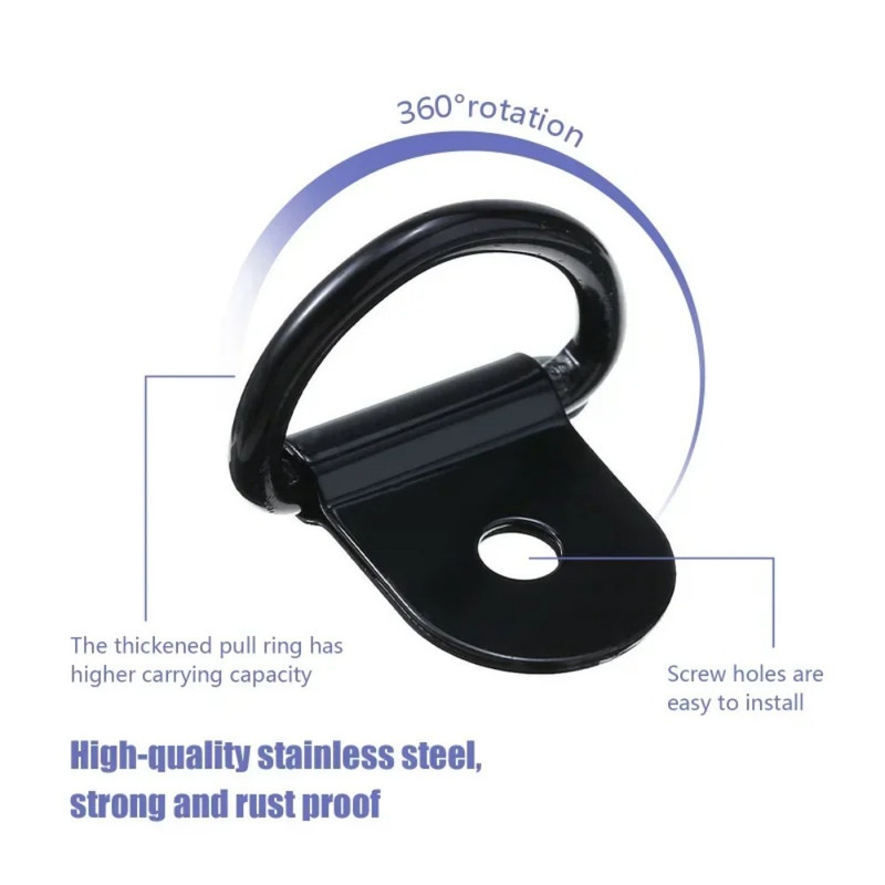 10Pcs Heavy-Duty Stainless Steel D Rings – Secure Tie Down Anchors & Lashing Rings for Car, Boat, Trailer, RV Load