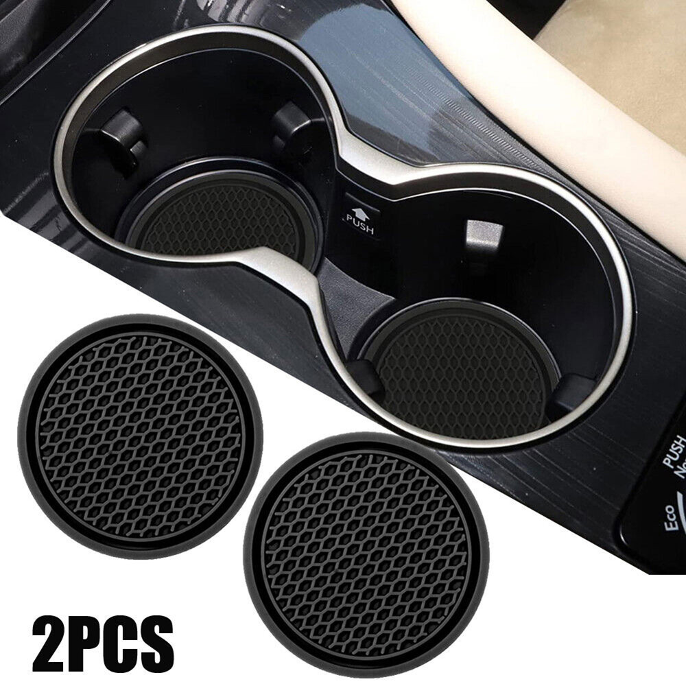 Premium Black Car Cup Holder Coasters NonSlip Universal Fit For Most Cups 2