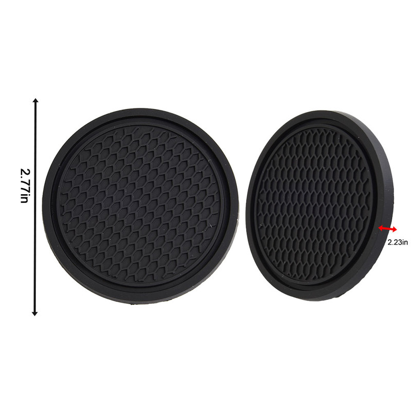 Premium Black Car Cup Holder Coasters NonSlip Universal Fit For Most Cups 5