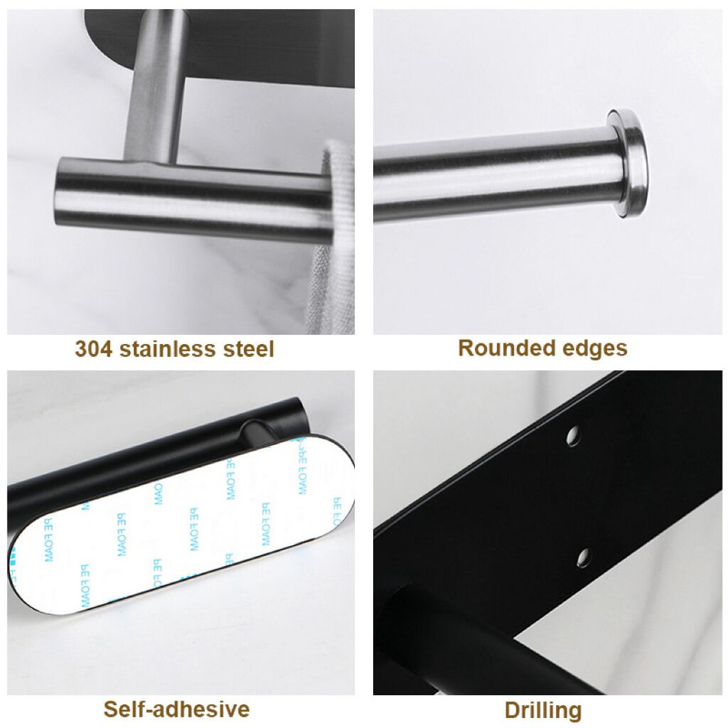 Stainless Steel SelfAdhesive Toilet Paper Towel Holder PunchFree Roll Paper Holder For Kitchen Bat 2