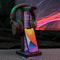 Dual USB Port RGB Gaming Headset Stand 10 Lighting Modes 35mm Audio Port PC Headphone Hanger for