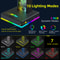 Dual USB Port RGB Gaming Headset Stand 10 Lighting Modes 35mm Audio Port PC Headphone Hanger for