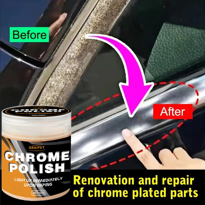 car Restoration Paste Metal Polish Cream for Wheels, Door Handles & Window Trim Auto Detailing Essential