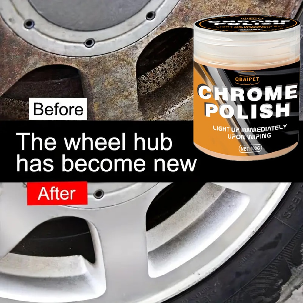 car Restoration Paste Metal Polish Cream for Wheels, Door Handles & Window Trim Auto Detailing Essential