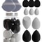 Makeup Sponge Set with Storage Jar, Latex-Free Finger Puff for Wet & Dry Foundation Application